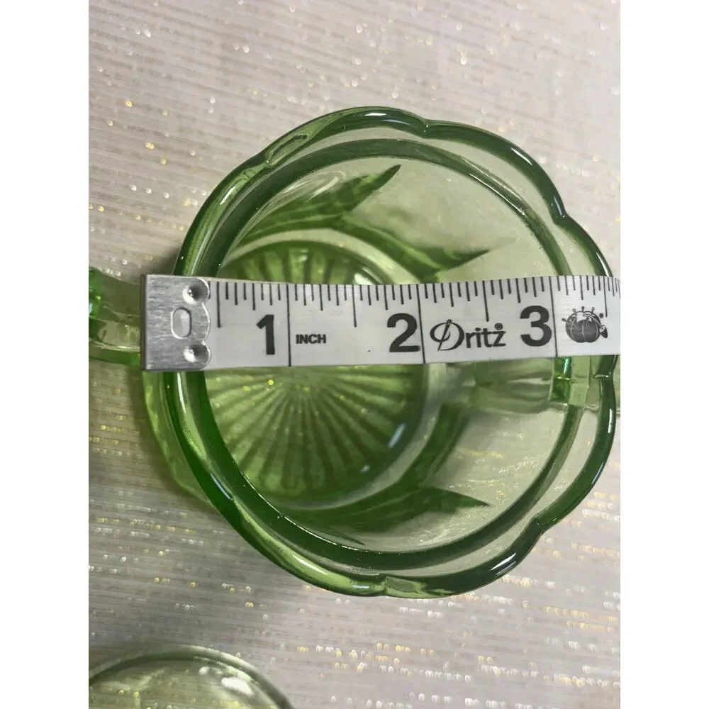 Vintage 1930s Green Depression Glass Creamer With Lid Anchor Hocking Colonial!